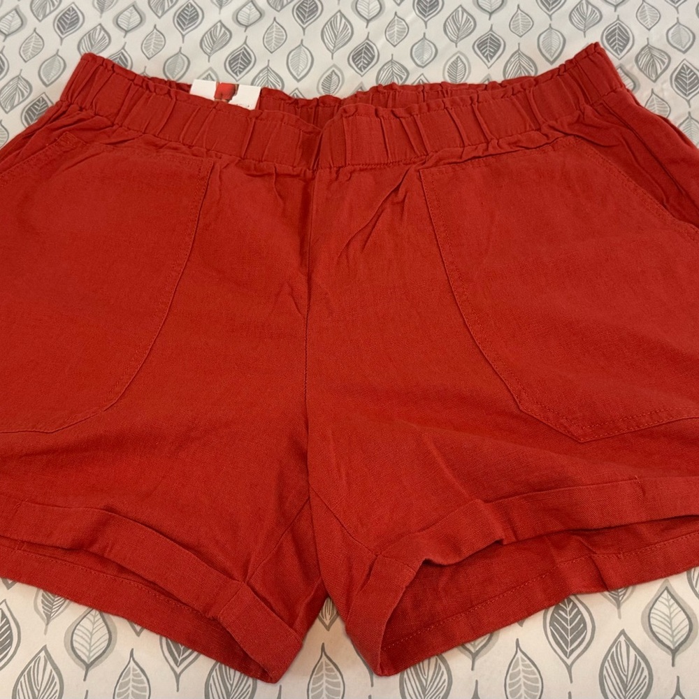 Women's Burnt orange Casual Shorts